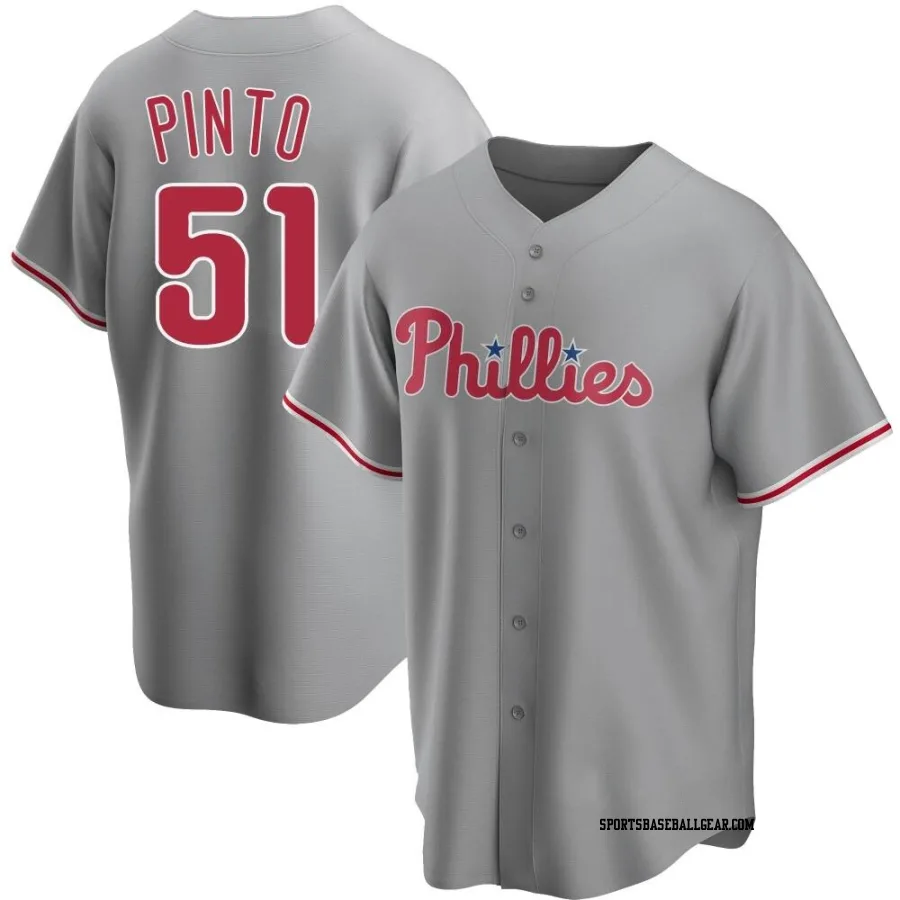 Ricardo Pinto Men's Philadelphia Phillies Gray Replica Road Jersey