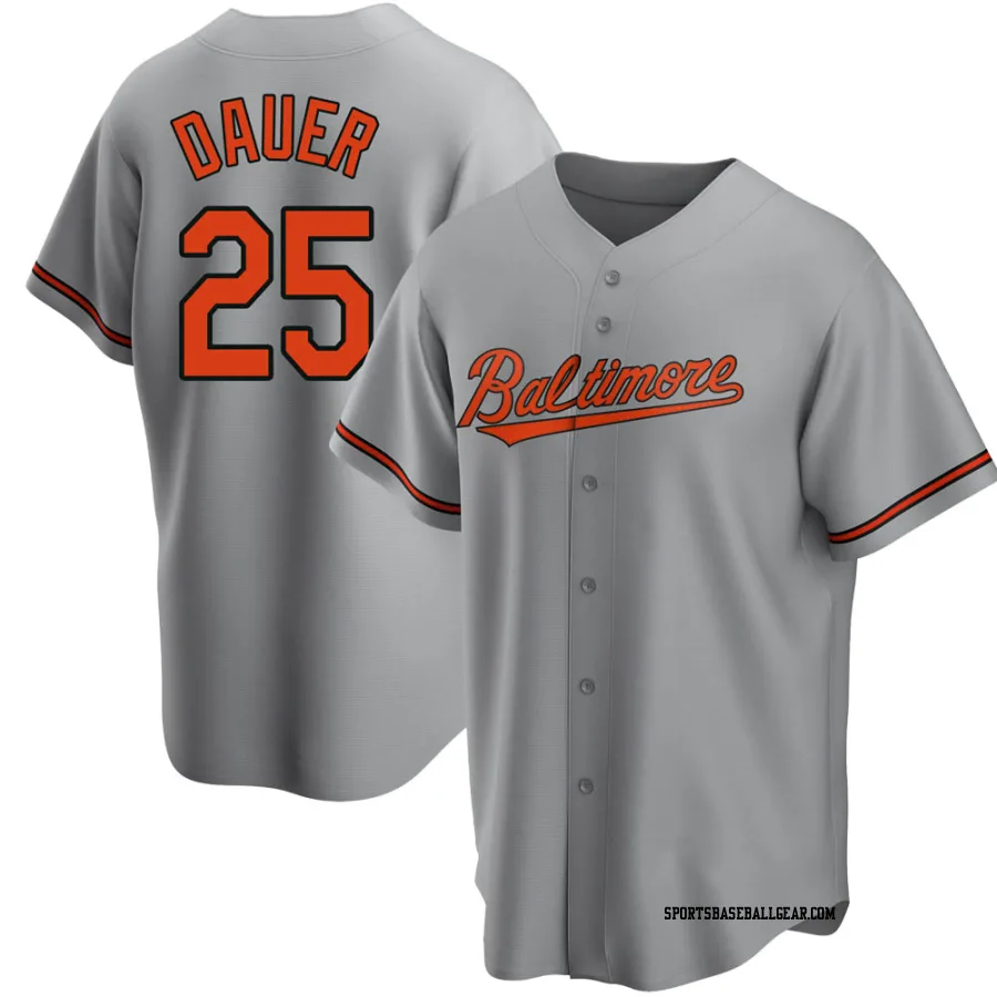 Rich Dauer Men's Baltimore Orioles Gray Replica Road Jersey