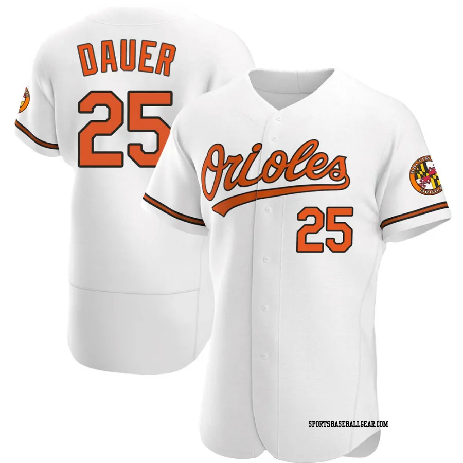 Rich Dauer Men's Baltimore Orioles White Authentic Home Jersey