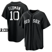 Rich Gedman Men's Boston Red Sox Black/White Replica Jersey