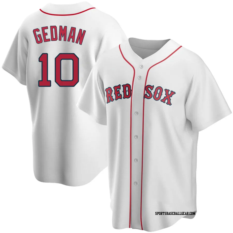 Rich Gedman Men's Boston Red Sox White Replica Home Jersey