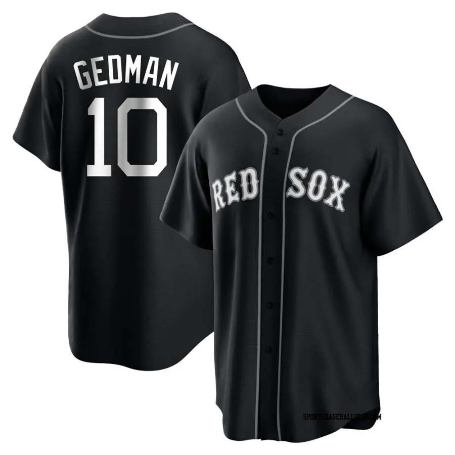 Rich Gedman Youth Boston Red Sox Black/White Replica Jersey