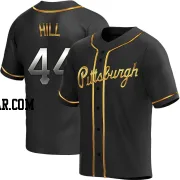 Rich Hill Men's Pittsburgh Pirates Black Golden Replica Alternate Jersey