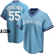 Richard Lovelady Men's Kansas City Royals Light Blue Replica Road Cooperstown Collection Jersey