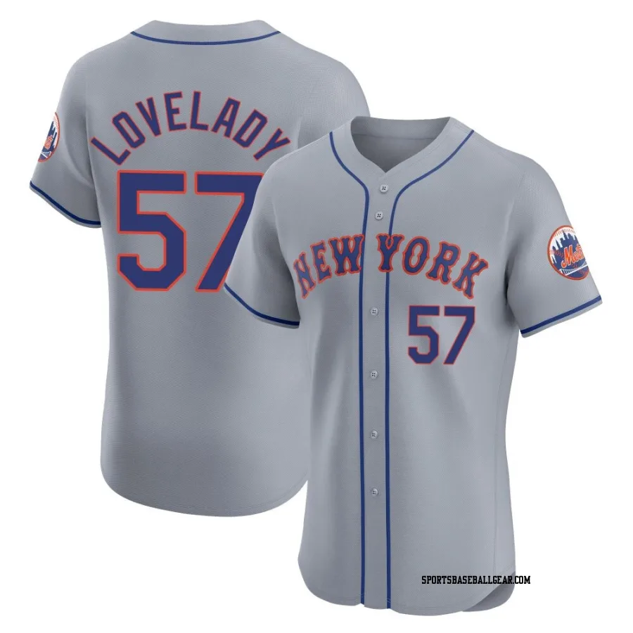 Richard Lovelady Men's New York Mets Gray Elite Road Jersey