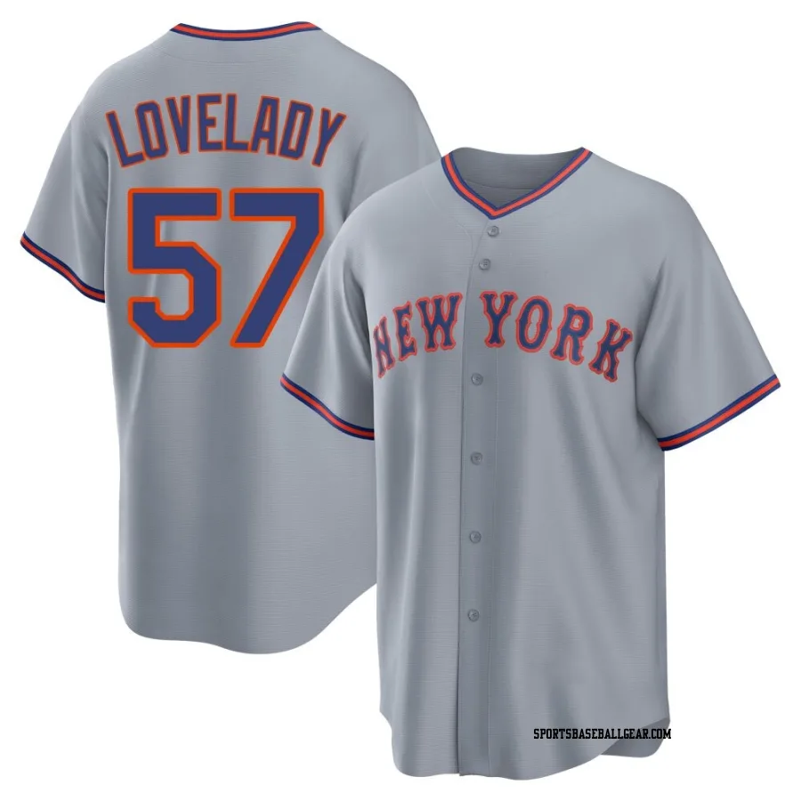 Richard Lovelady Men's New York Mets Gray Replica Away 2.0 Jersey