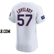 Richard Lovelady Men's New York Mets White Elite Home Patch Jersey