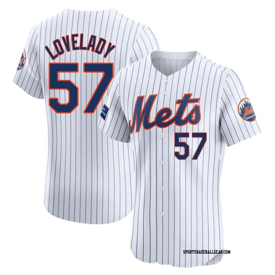 Richard Lovelady Men's New York Mets White Elite Home Patch Jersey