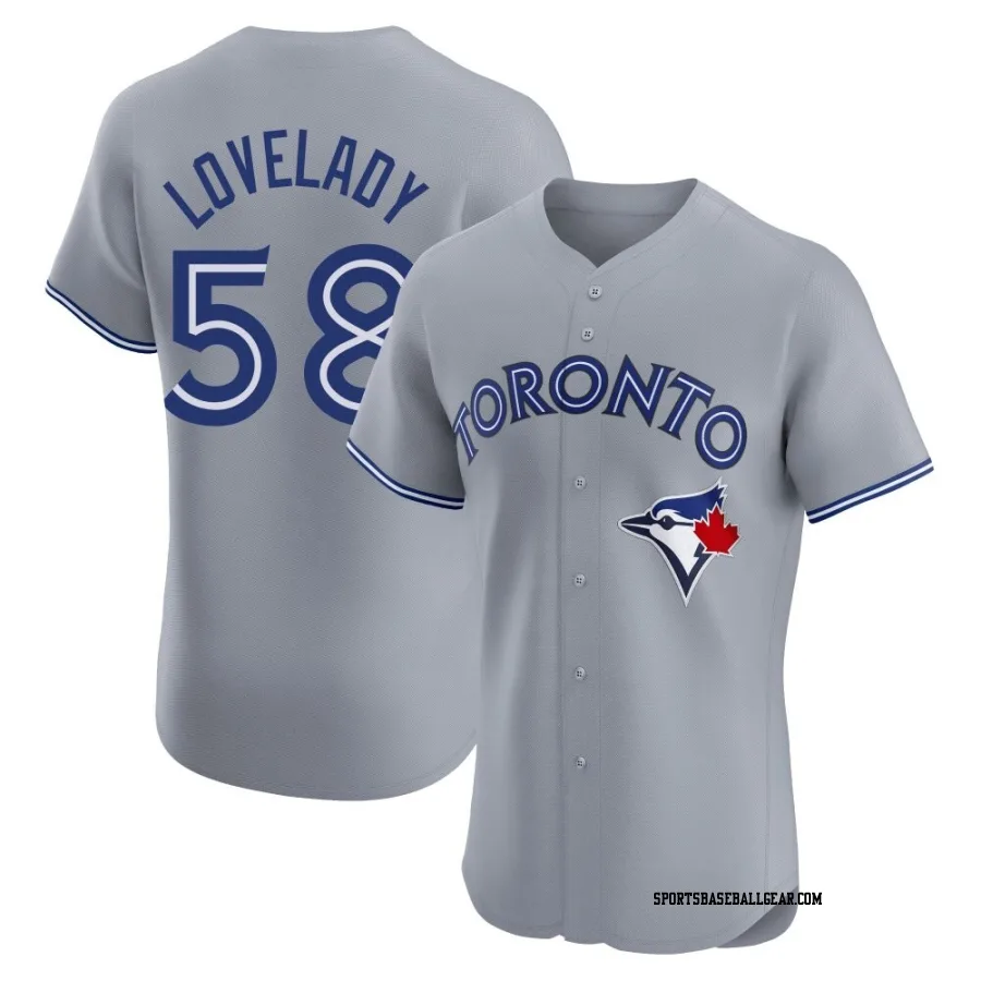 Richard Lovelady Men's Toronto Blue Jays Gray Elite Road Jersey