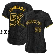 Richard Lovelady Women's Toronto Blue Jays Black Authentic Snake Skin City Jersey