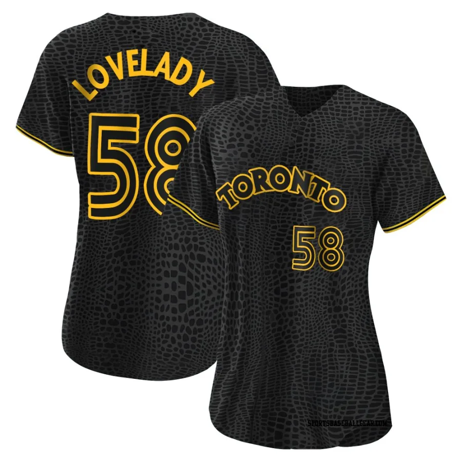 Richard Lovelady Women's Toronto Blue Jays Black Replica Snake Skin City Jersey