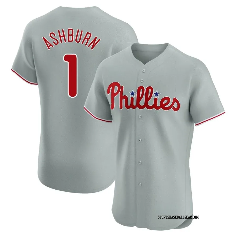 Richie Ashburn Men's Philadelphia Phillies Gray Elite Road Jersey