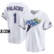 Richie Palacios Men's Tampa Bay Rays White Limited Throwback Cooperstown Jersey