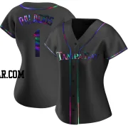 Richie Palacios Women's Tampa Bay Rays Black Holographic Replica Alternate Jersey