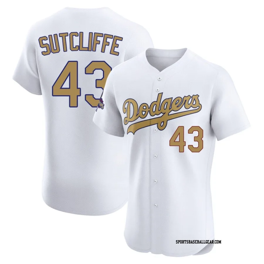 Rick Sutcliffe Men's Los Angeles Dodgers Gold Elite White 2025 Collection Jersey