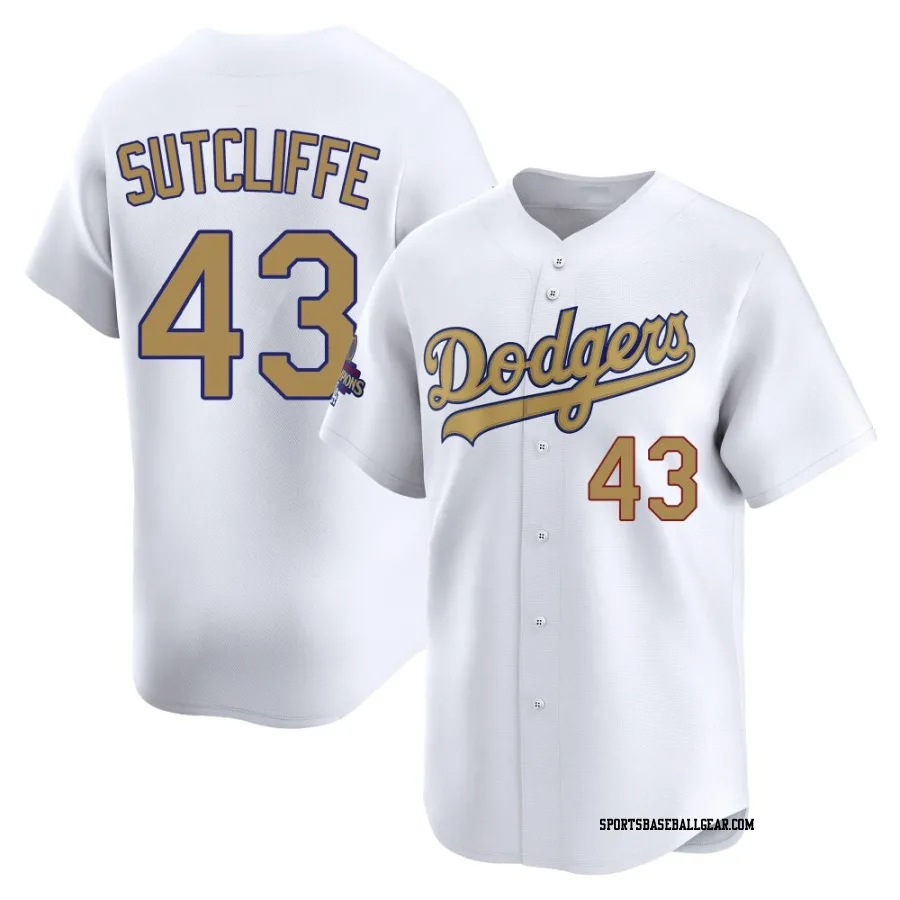 Rick Sutcliffe Men's Los Angeles Dodgers Gold Limited White 2025 Collection Jersey