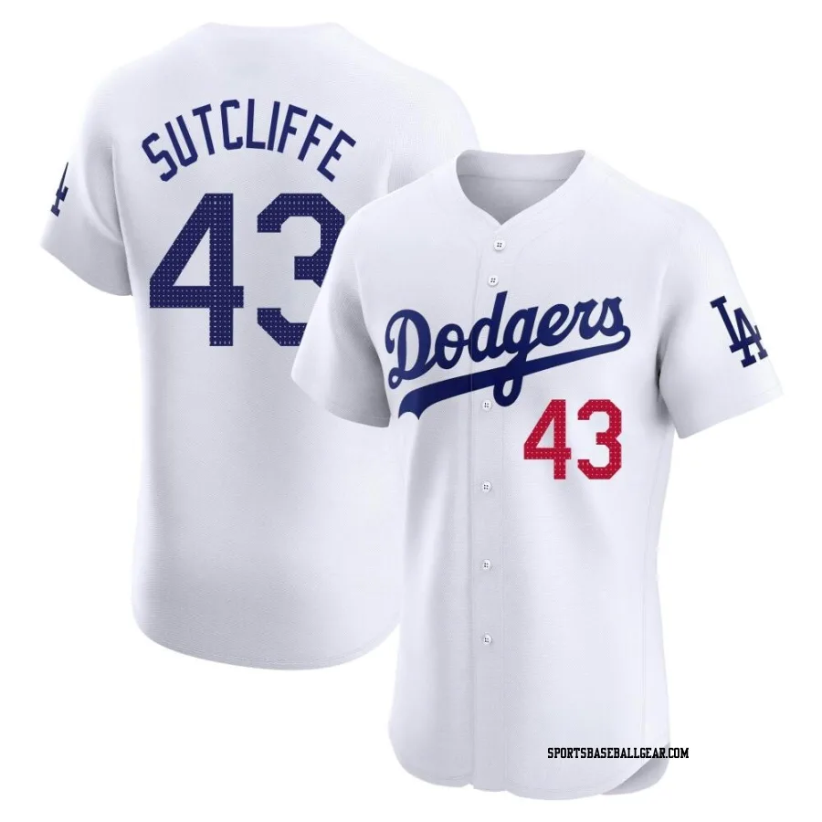 Rick Sutcliffe Men's Los Angeles Dodgers White Elite Home Jersey