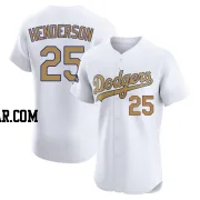 Rickey Henderson Men's Los Angeles Dodgers Gold Elite White 2025 Collection Jersey