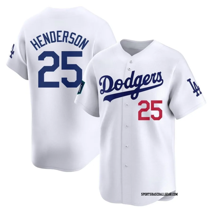 Rickey Henderson Men's Los Angeles Dodgers White Limited 2024 World Tour Seoul Series Home Jersey