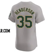 Rickey Henderson Men's Oakland Athletics Gray Elite Road Jersey