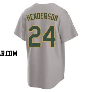 Rickey Henderson Men's Oakland Athletics Gray Replica Away 2.0 Jersey