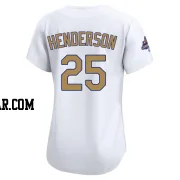 Rickey Henderson Women's Los Angeles Dodgers Gold Limited White 2025 Collection Jersey
