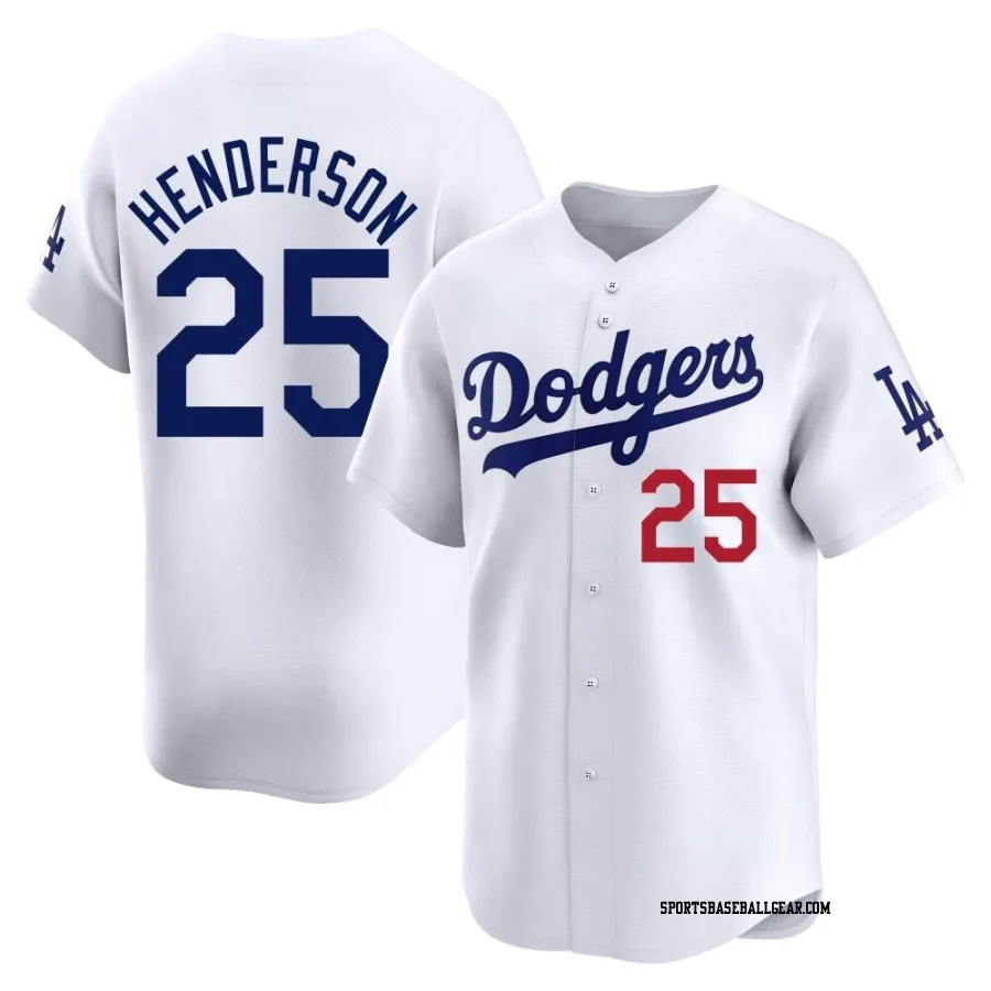 Rickey Henderson Youth Los Angeles Dodgers White Limited Home Jersey