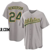 Rickey Henderson Youth Oakland Athletics Gray Replica Away 2.0 Jersey