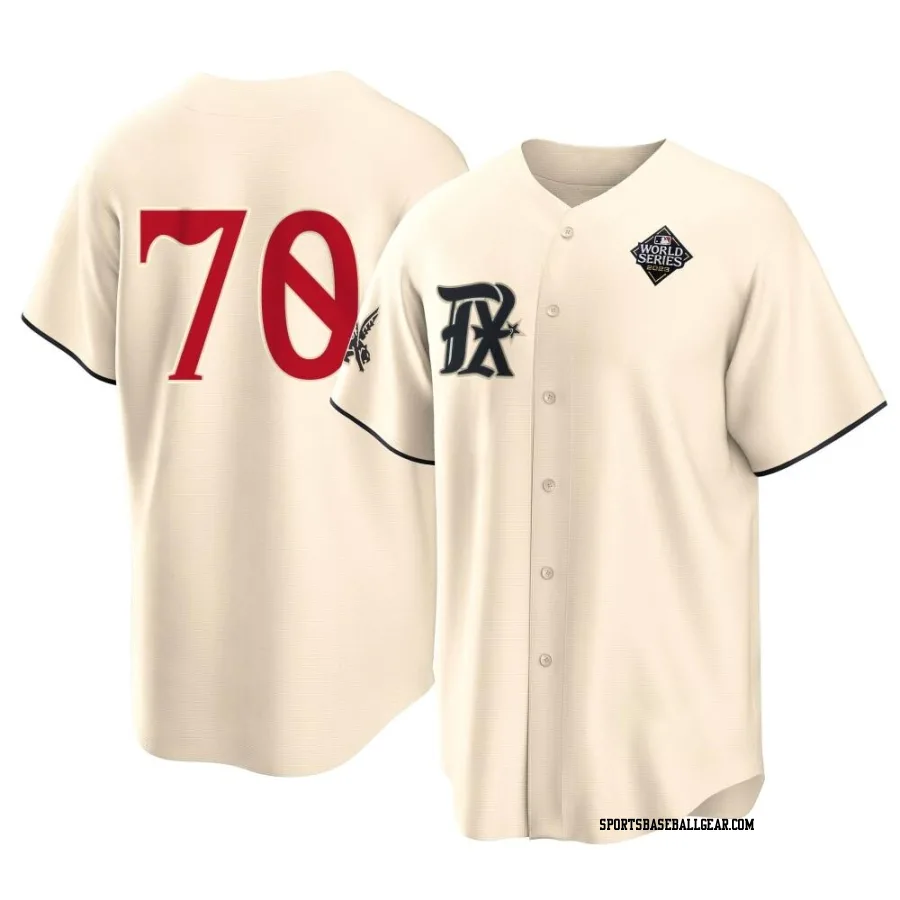 Ricky Vanasco Men's Texas Rangers Cream Replica 2023 City Connect 2023 World Series Jersey