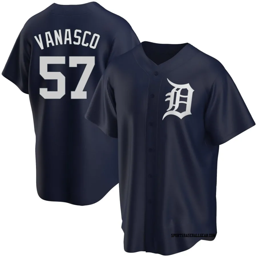 Ricky Vanasco Youth Detroit Tigers Navy Replica Alternate Jersey