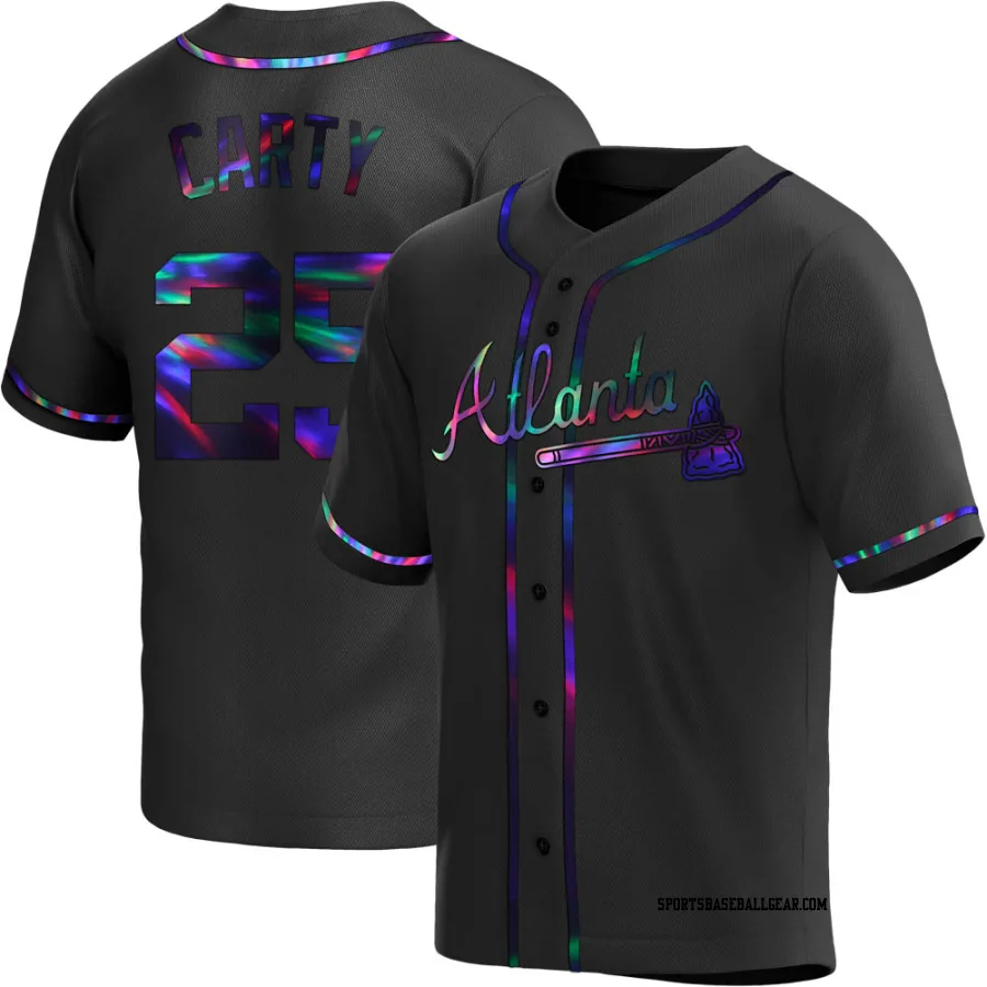 Rico Carty Youth Atlanta Braves Black Holographic Replica Alternate Jersey