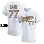 River Ryan Men's Los Angeles Dodgers Gold Elite White 2025 Collection Jersey