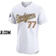 River Ryan Men's Los Angeles Dodgers Gold Elite White 2025 Collection Jersey