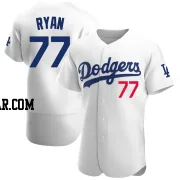 River Ryan Men's Los Angeles Dodgers White Authentic Home Jersey