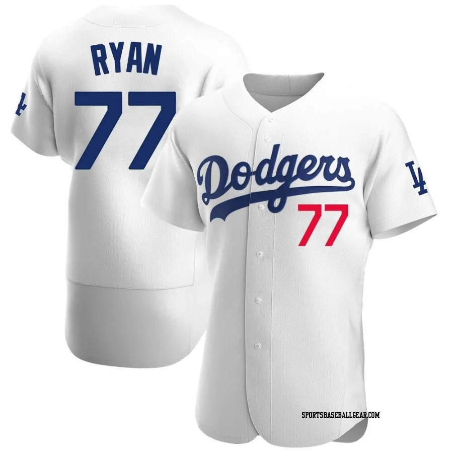River Ryan Men's Los Angeles Dodgers White Authentic Home Jersey