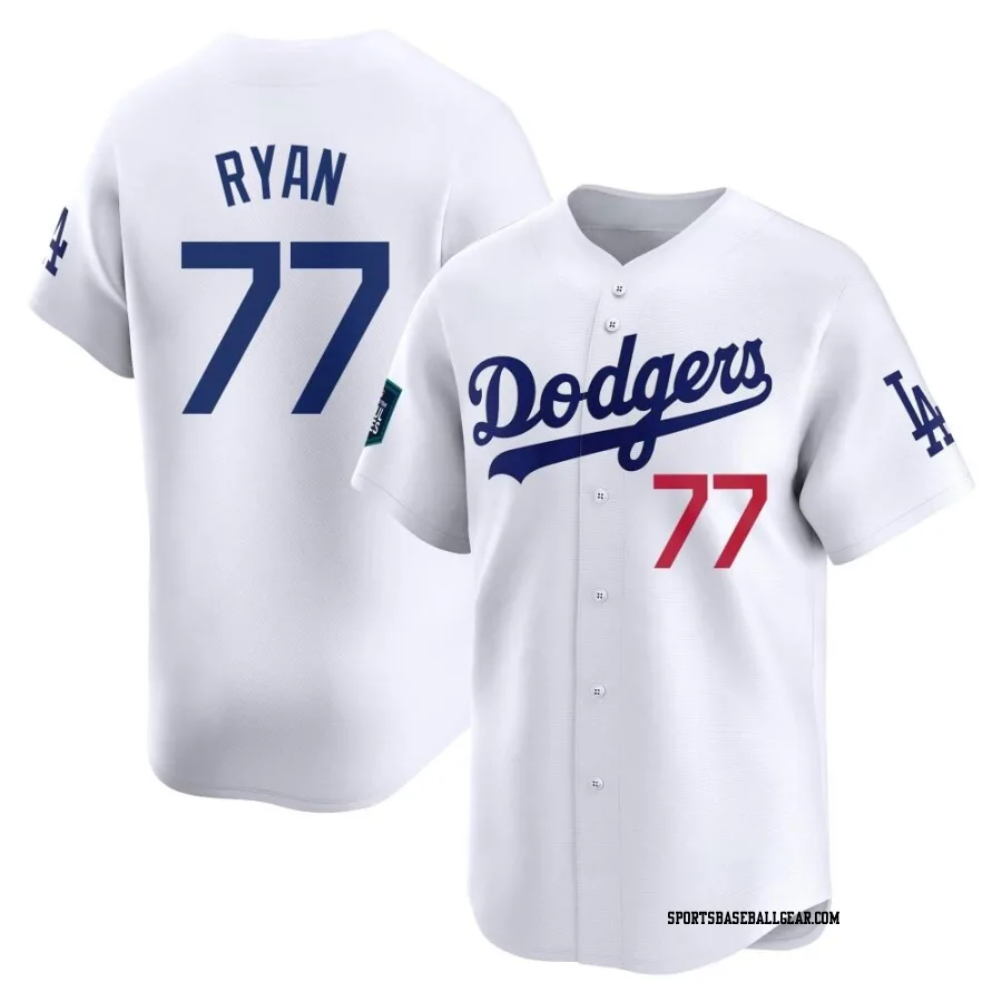River Ryan Men's Los Angeles Dodgers White Limited 2024 World Tour Seoul Series Home Jersey