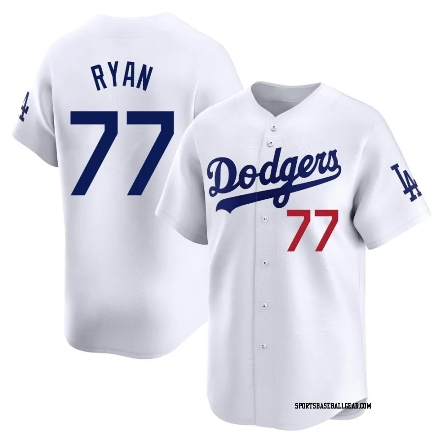 River Ryan Youth Los Angeles Dodgers White Limited Home Jersey