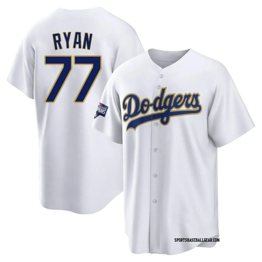 River Ryan Youth Los Angeles Dodgers White/Gold Replica 2021 Gold Program Player Jersey