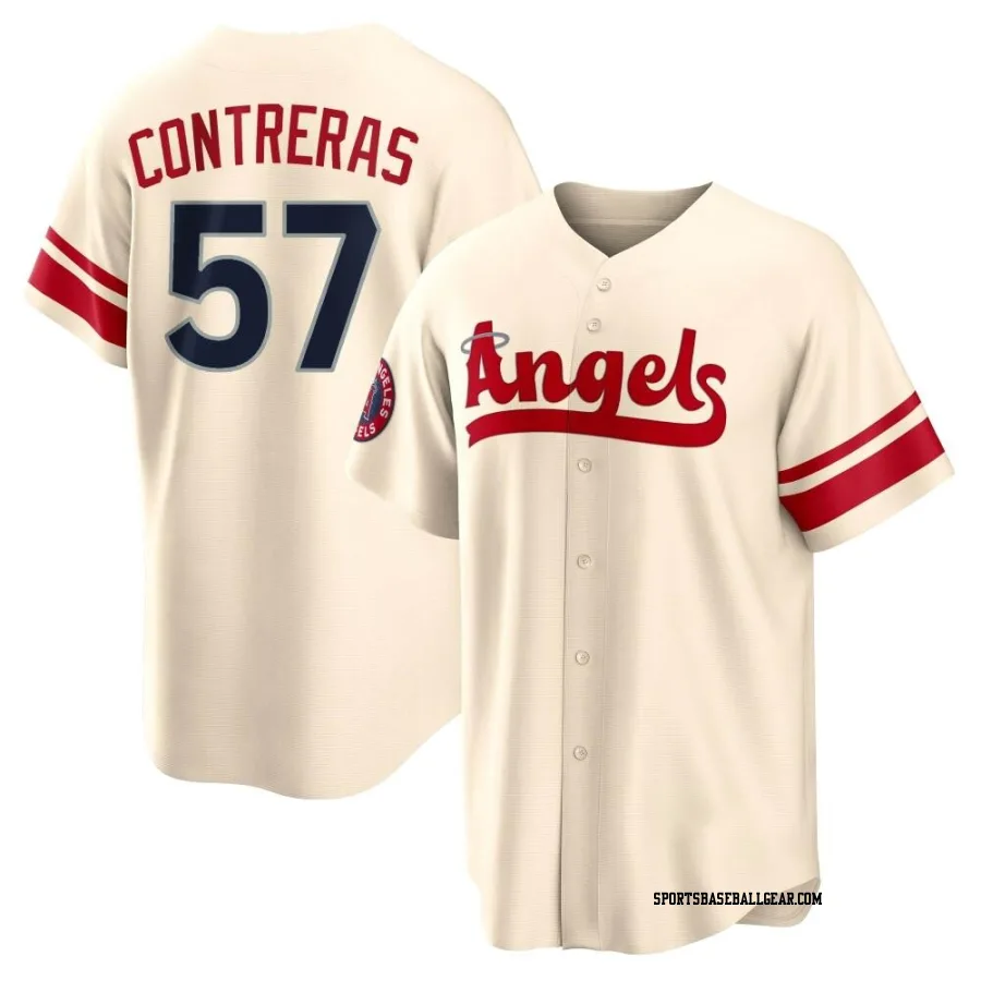 Roansy Contreras Men's Los Angeles Angels Cream Replica 2022 City Connect Jersey