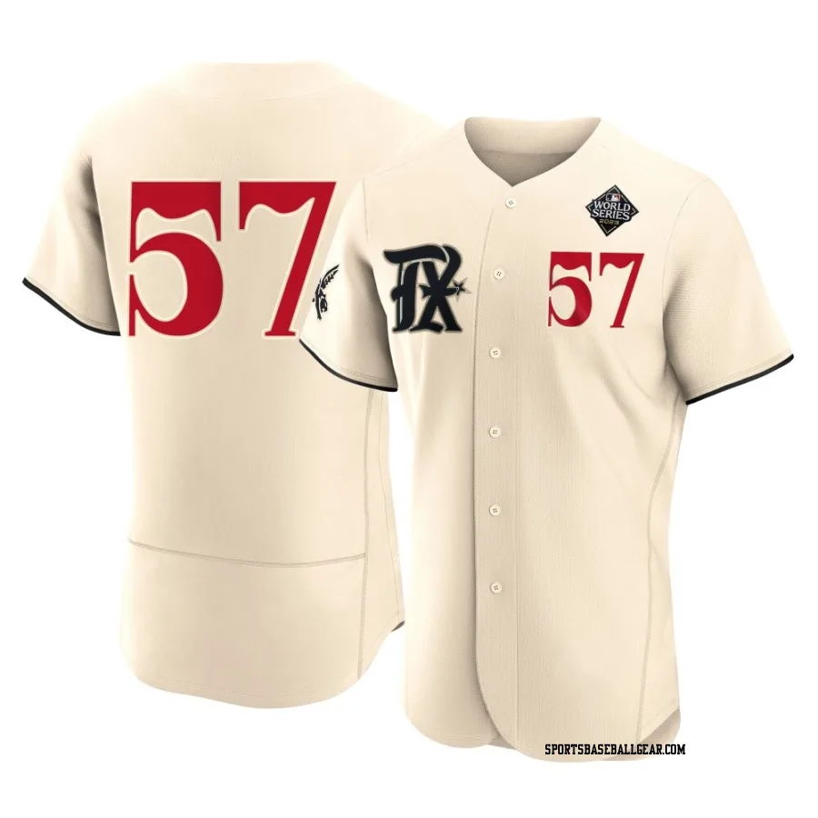 Roansy Contreras Men's Texas Rangers Cream Authentic 2023 City Connect 2023 World Series Jersey