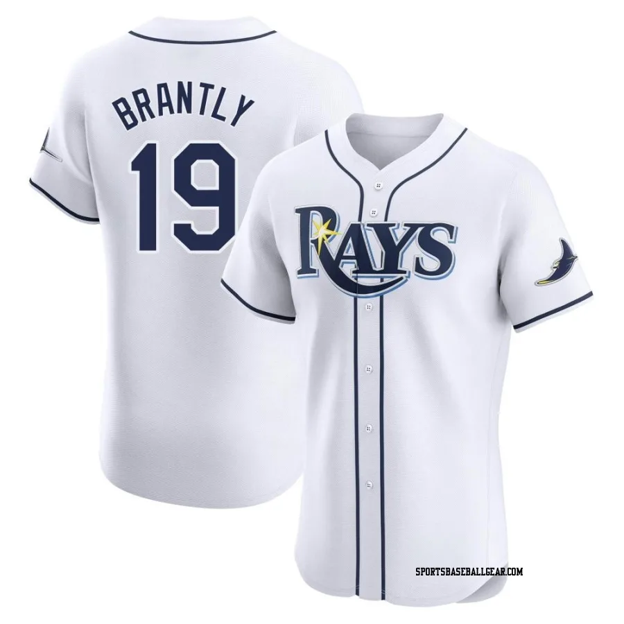 Rob Brantly Men's Tampa Bay Rays White Elite Home Jersey