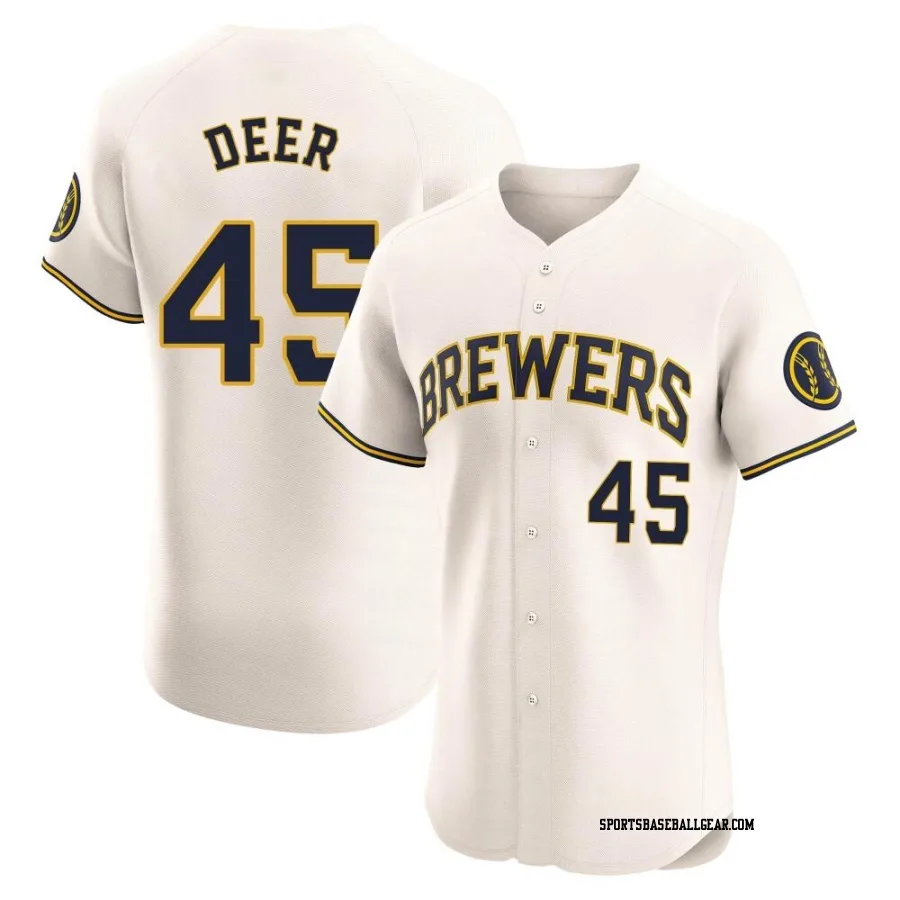 Rob Deer Men's Milwaukee Brewers Cream Elite Home Jersey