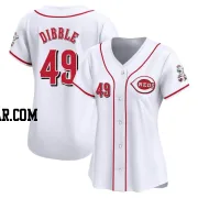 Rob Dibble Women's Cincinnati Reds White Limited Home Jersey