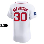 Rob Refsnyder Men's Boston Red Sox White Elite Home Patch Jersey