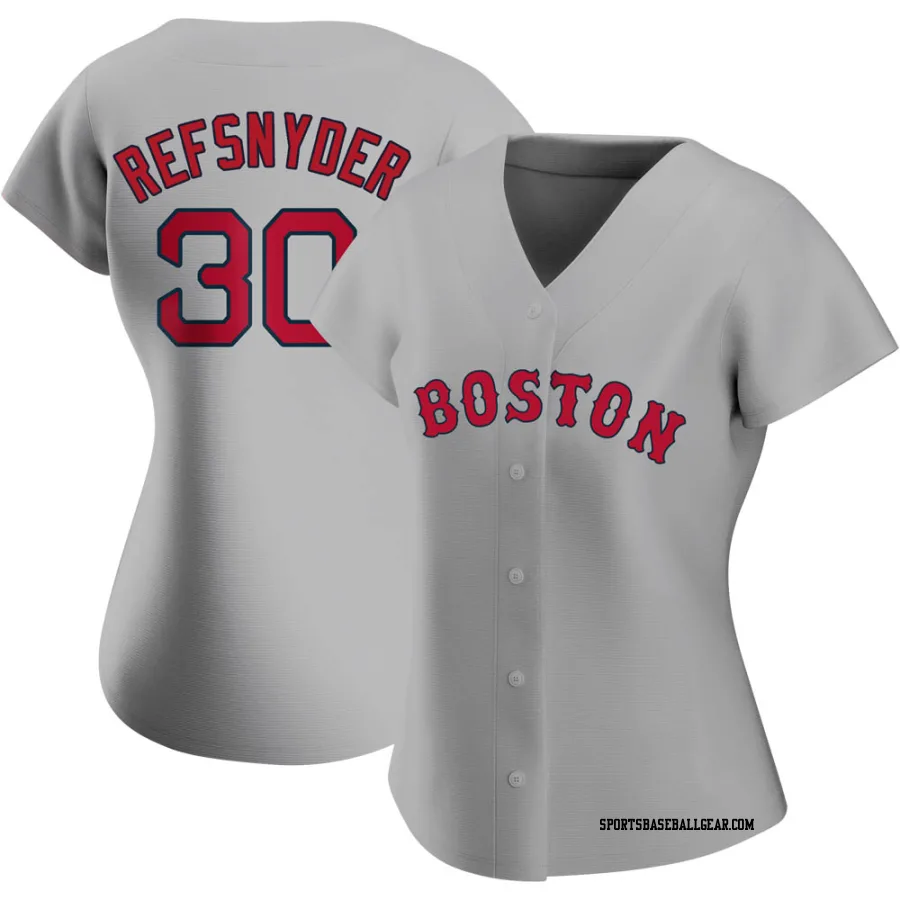 Rob Refsnyder Women's Boston Red Sox Gray Replica Road Jersey
