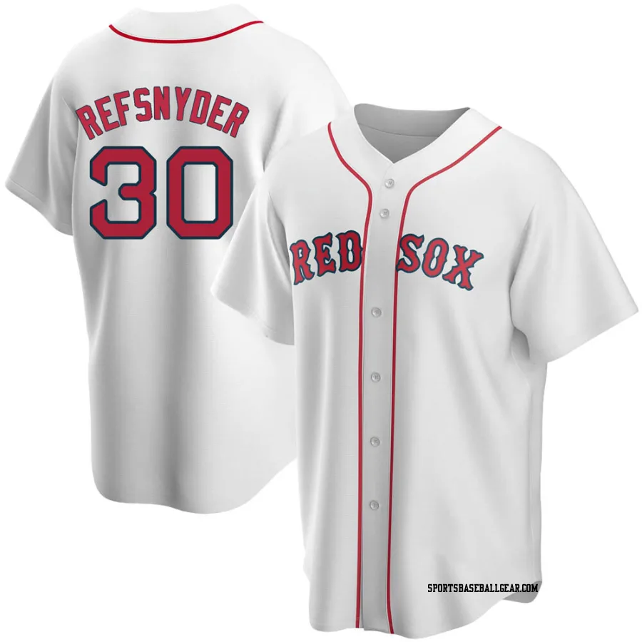 Rob Refsnyder Youth Boston Red Sox White Replica Home Jersey
