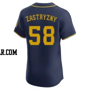 Rob Zastryzny Men's Milwaukee Brewers Navy Elite Alternate Jersey
