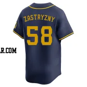 Rob Zastryzny Men's Milwaukee Brewers Navy Limited Alternate Jersey