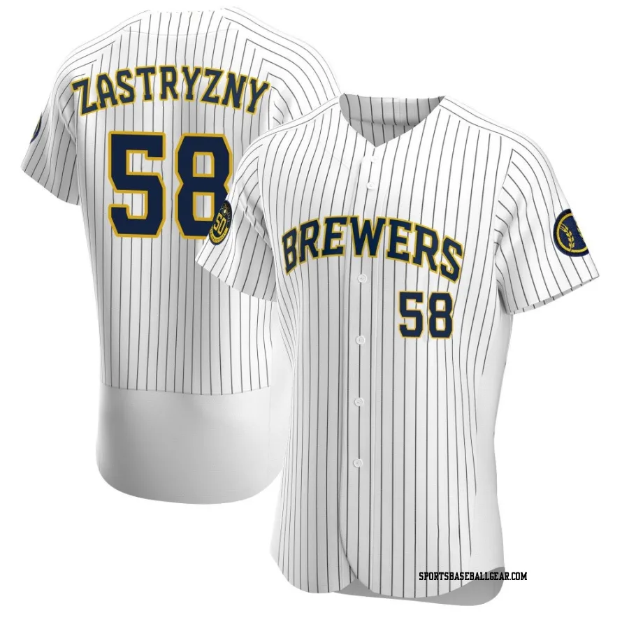 Rob Zastryzny Men's Milwaukee Brewers White Authentic Alternate Jersey