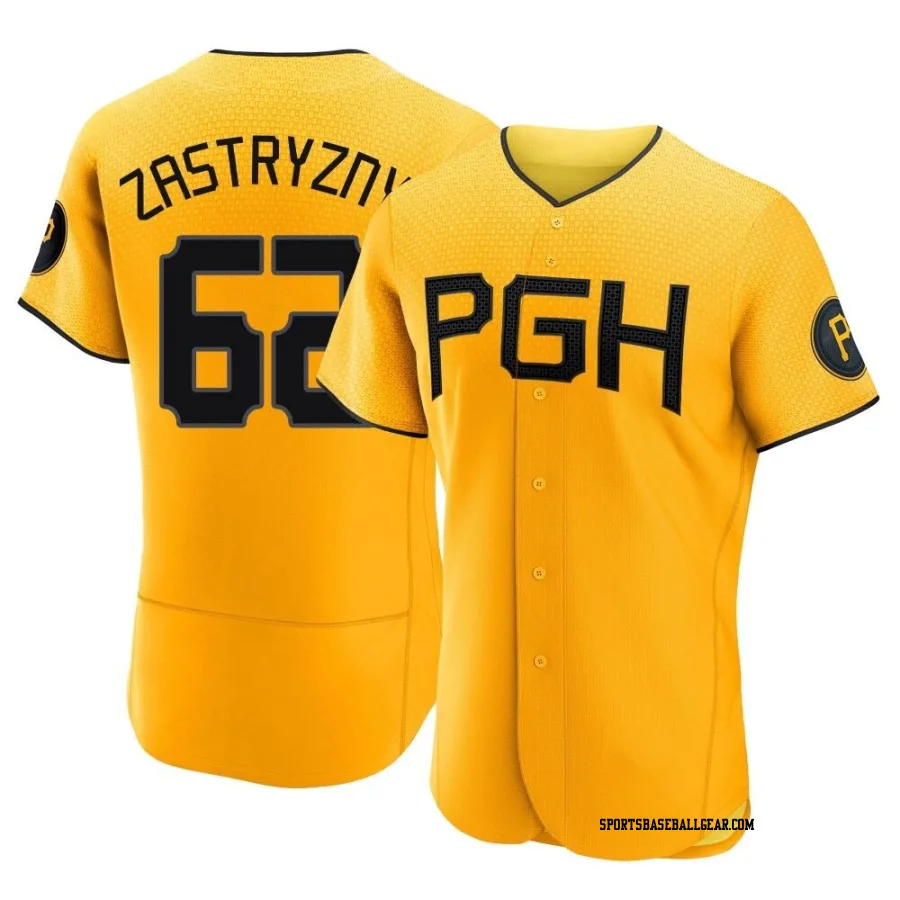Rob Zastryzny Men's Pittsburgh Pirates Gold Authentic 2023 City Connect Jersey